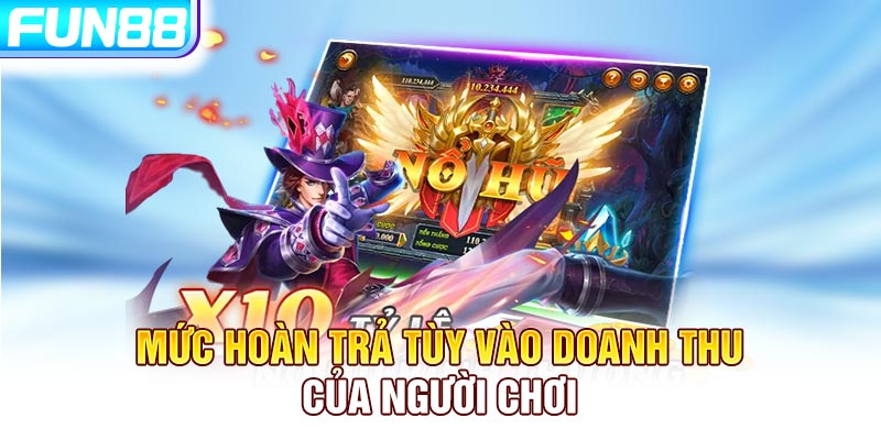 Mức hoàn trả tùy vào doanh thu của người chơi Mức hoàn trả tùy vào doanh thu của người chơi